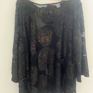 Black and Gold Floral Top